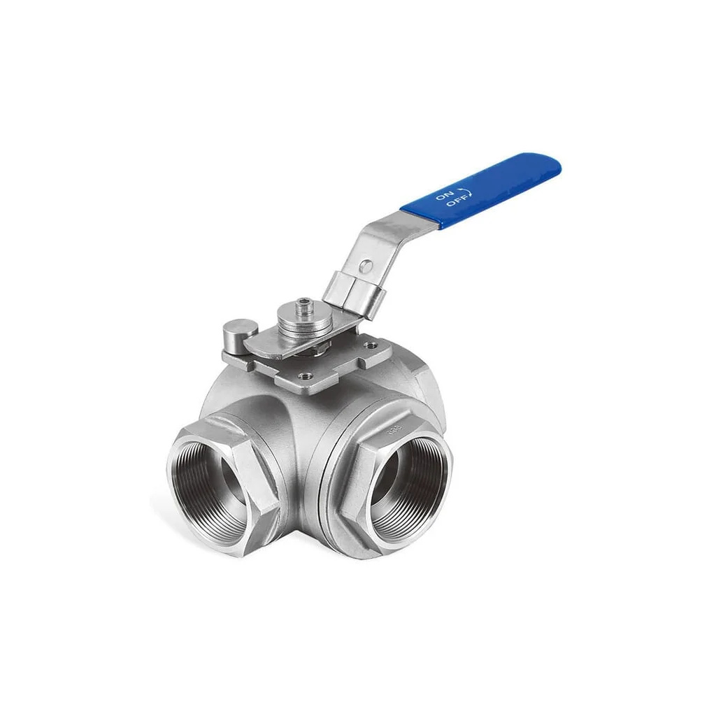 Robinet cu bilă 3 căi T 1/4" oțel inoxidabil BV3T14FSS
