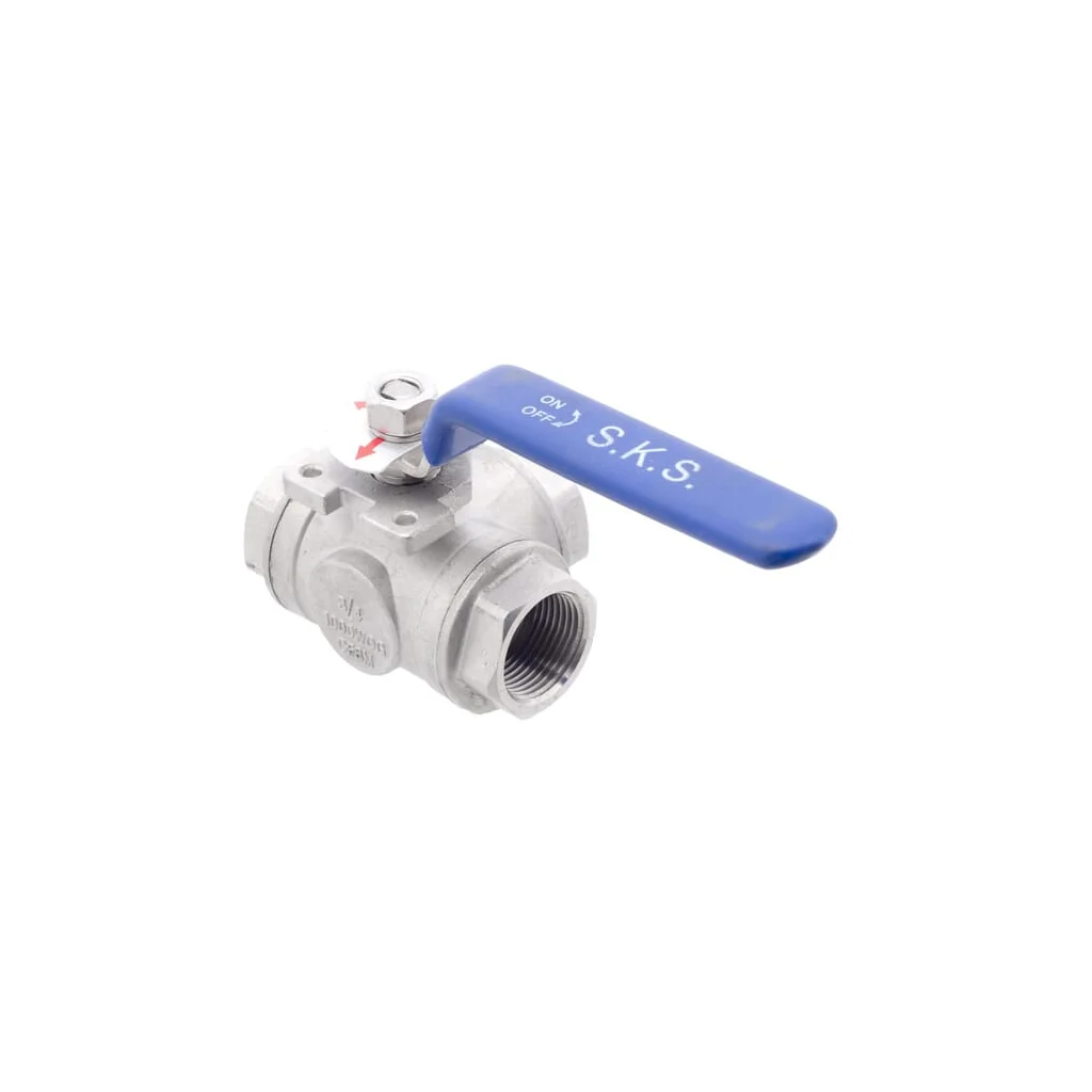 Robinet cu bilă 3 căi T 3/4" oțel inoxidabil BV3T34FSS
