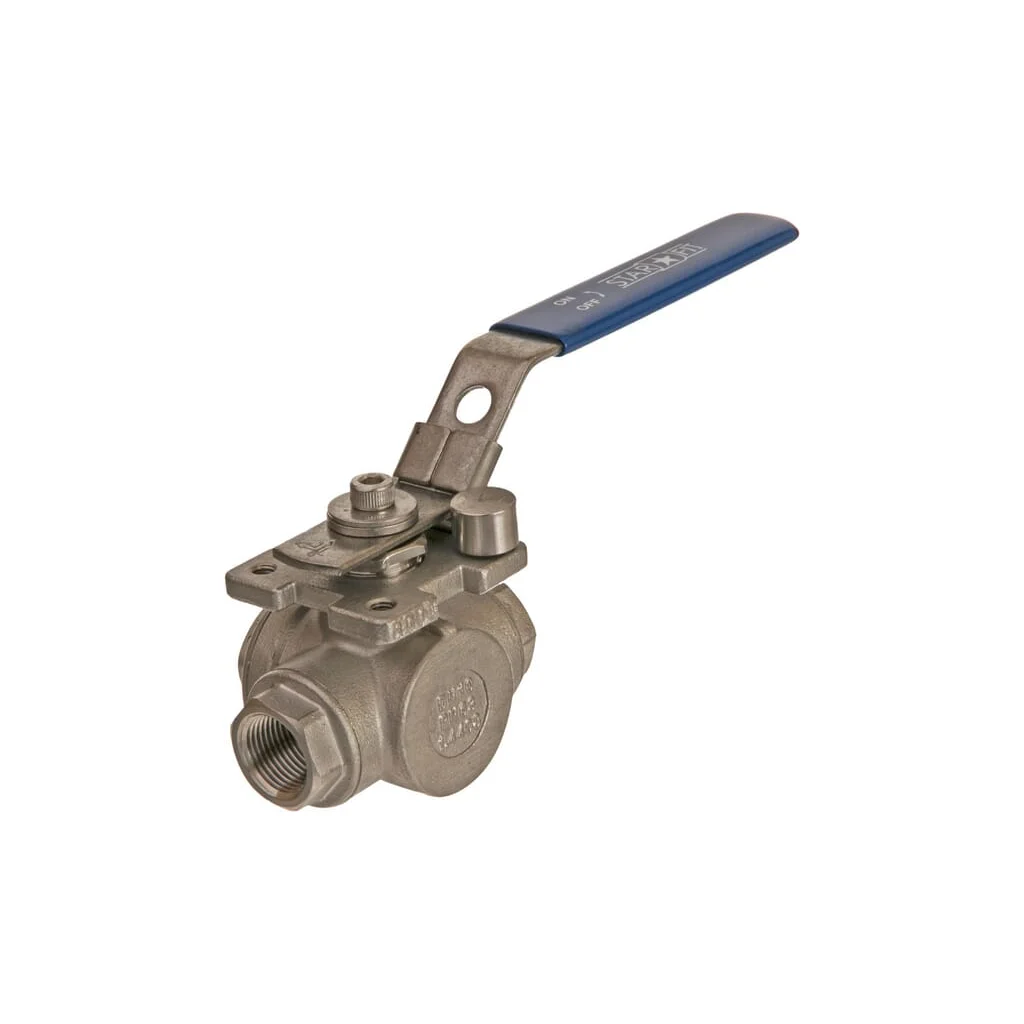 Robinet cu bilă 3 căi L 3/8" oțel inoxidabil BV3L38FSS