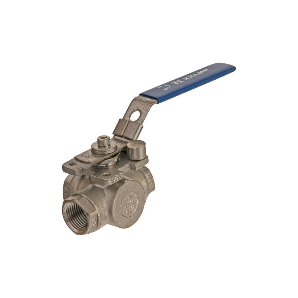 Robinet cu bilă 3 căi L 1/2" oțel inoxidabil BV3L12FSS