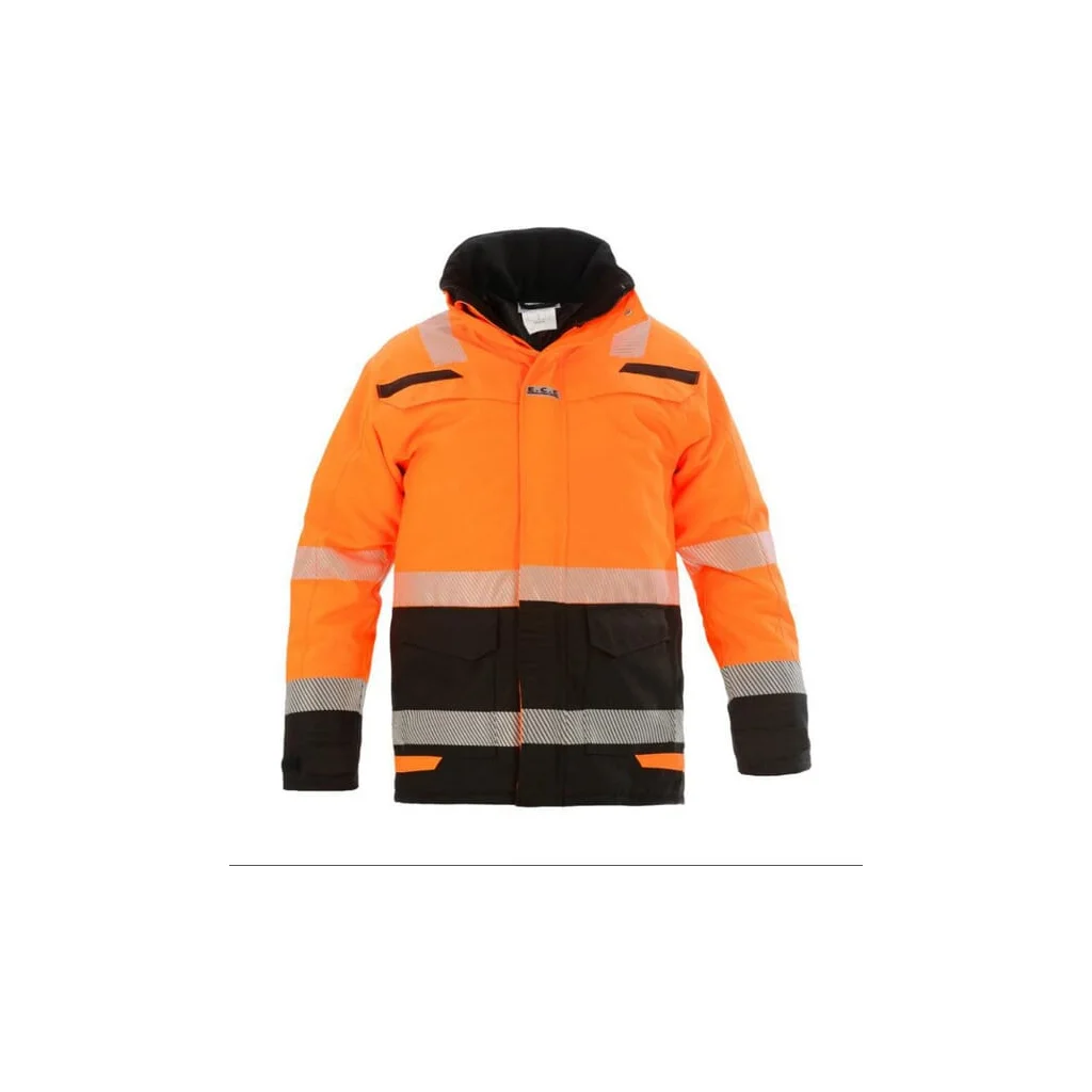 Jachetă Parka reflectorizantă Hi-vis portocalie/neagră 4XL EU:64-66 RS Line Uddel Hydrowear 072398OBP4XL
