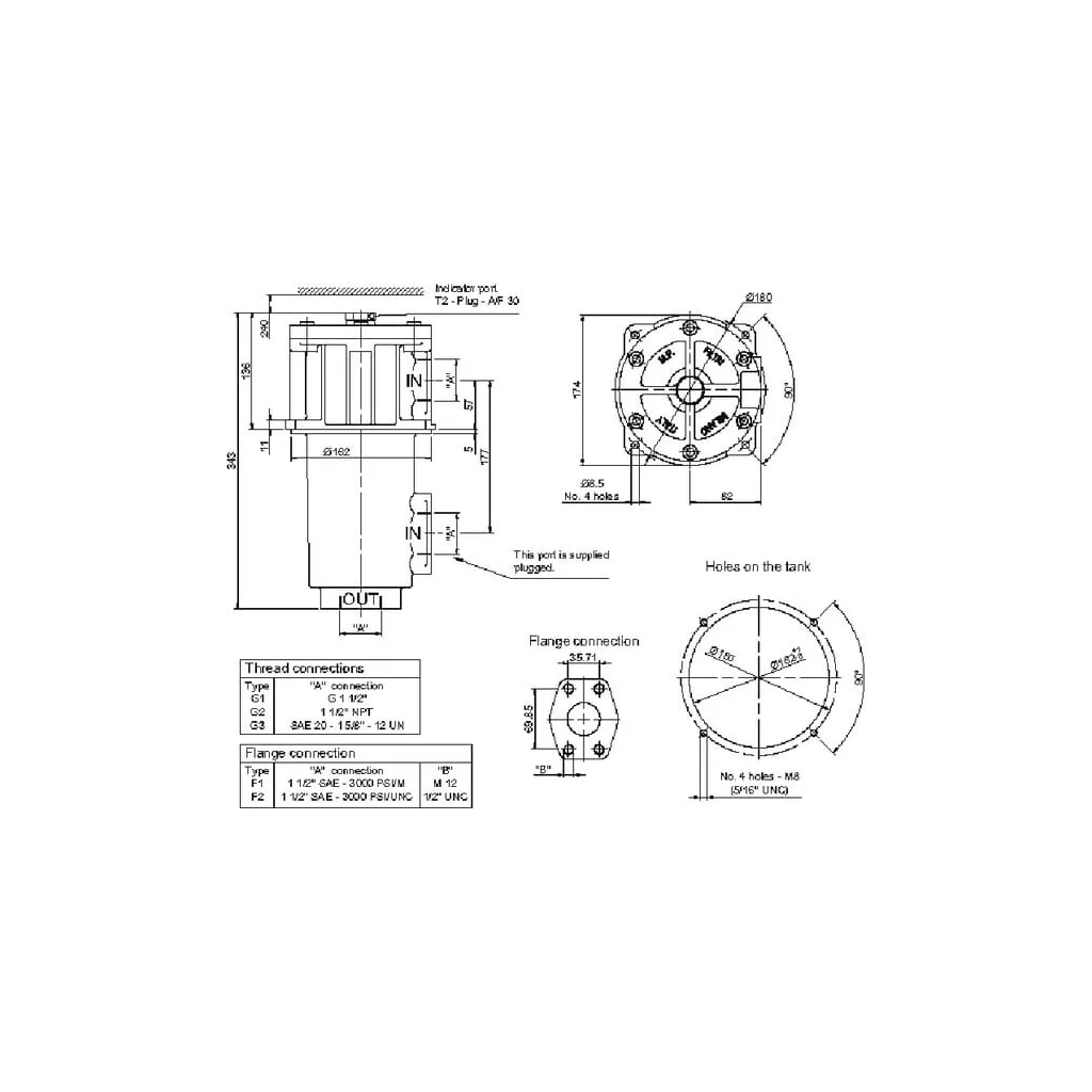Filtru de retur FRI 250-B-A-G1-A10N76 FRI250A10N76