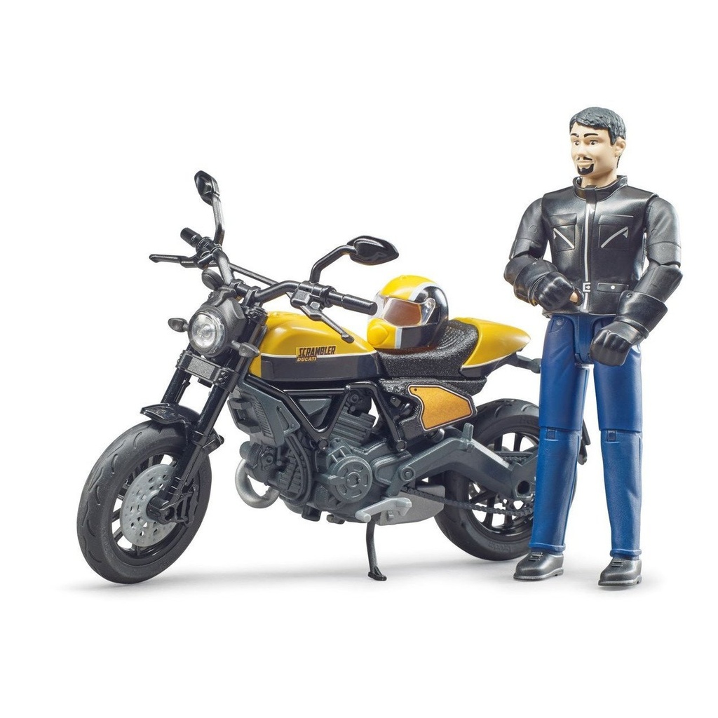 MOTOCICLETA DUCATI SCRAMBLER CU MOTOCICLIST BRUDER TOY
