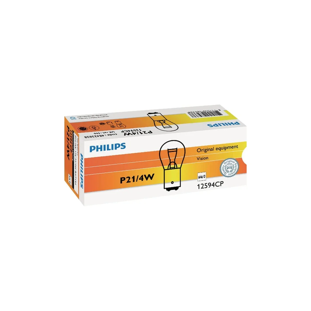 Bec convențional P21/4W 12V 4W/21W BAZ15d Philips GL12594