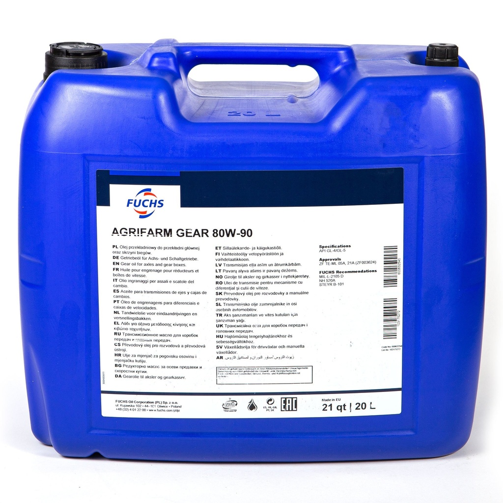 ULEI TRANSMISIE AGRIFARM GEAR 80W-90 20L FUCHS