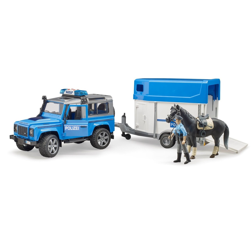 MASINA POLITIE LAND ROVER CU REMORCA TRANSP CAI TOY