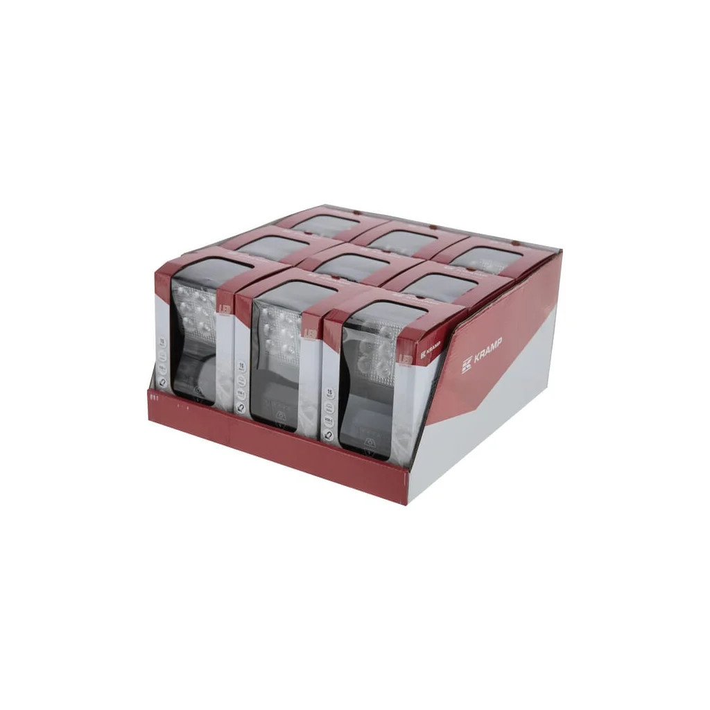 Afișaj mâner lumina de lucru LED reîncărcabilă, alb / portocaliu, 9 LED-uri de mare putere, cu suport de perete (9pcs) LA8333DIS