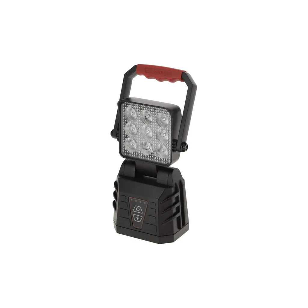 Lampă de lucru cu mâner LED reîncărcabilă, alb/portocaliu, 9 LED-uri de mare putere, cu suport de perete LA8333