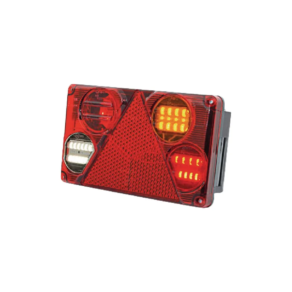 Lampă spate multifuncțională LED dreapta dreptunghiulară 12-24V 232x142x59mm 5 poli LA40024