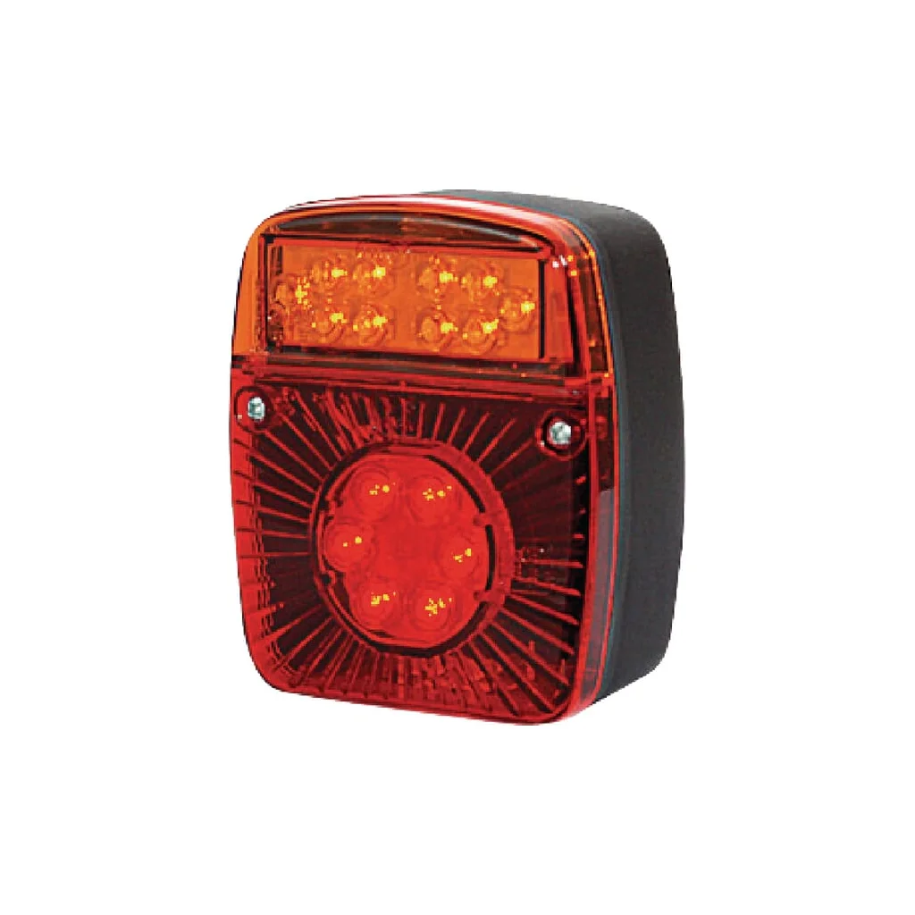 Lampă spate multifuncțională LED pătrată 12-24V 121x101x56mm 5 poli LA40022