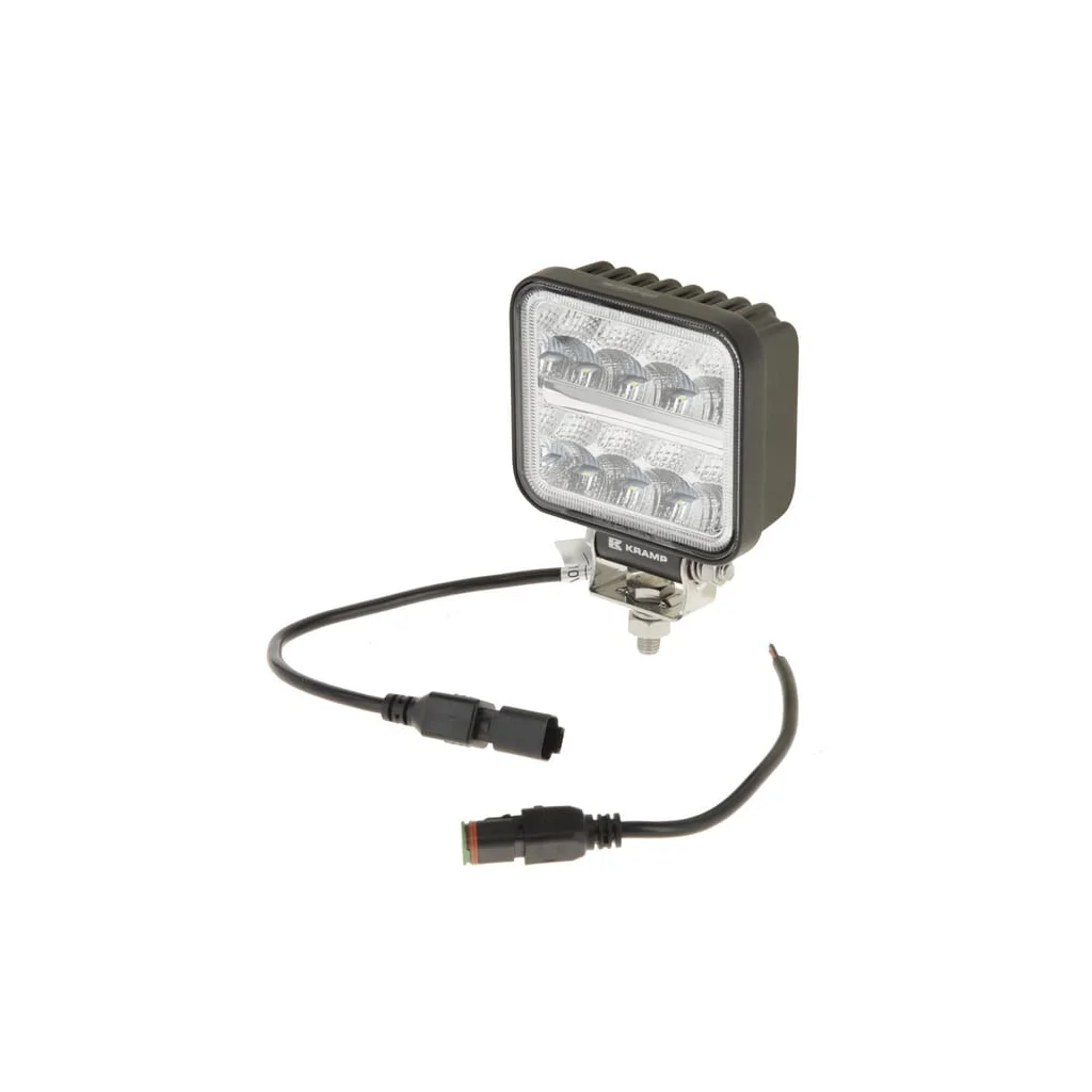 Lumină de lucru LED, 19W, 3360lm, pătrată, 10/110V, 110x130x41mm, Deutsch 2 pini, tip flood (inundație), 16 LED-uri, LA100