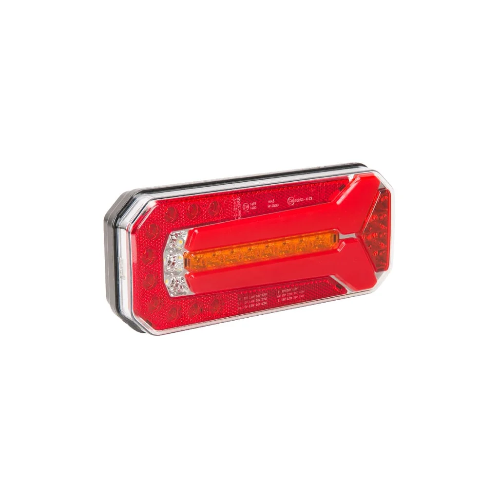Lampă spate multifuncțională LED dreptunghiulară 12-24V 236x104x61,5mm 5 poli LA40052