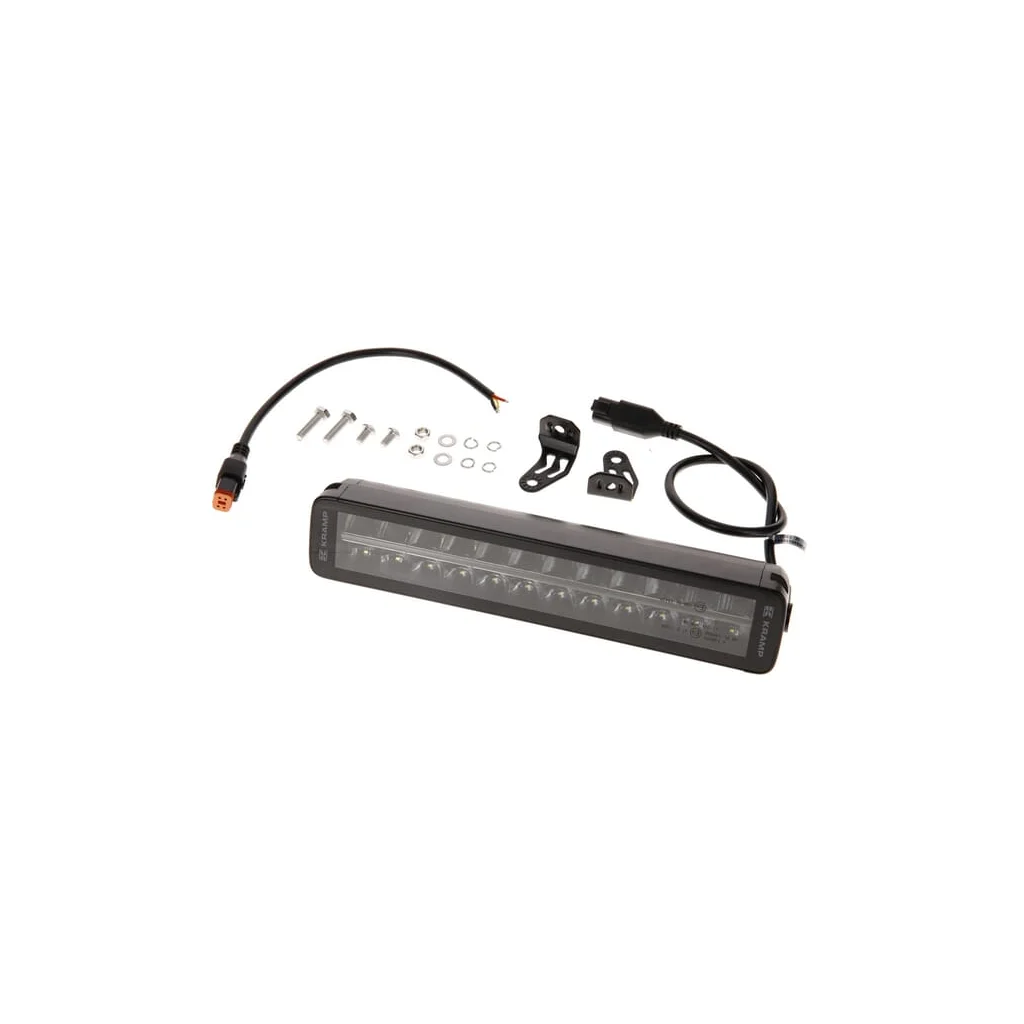 Lampă de lucru LED tip bară, 120W, 10080lm, dreptunghiulară, 12/24V, alb/portocaliu, 357x70x67mm mufă Deutsch, combo, drept, 24