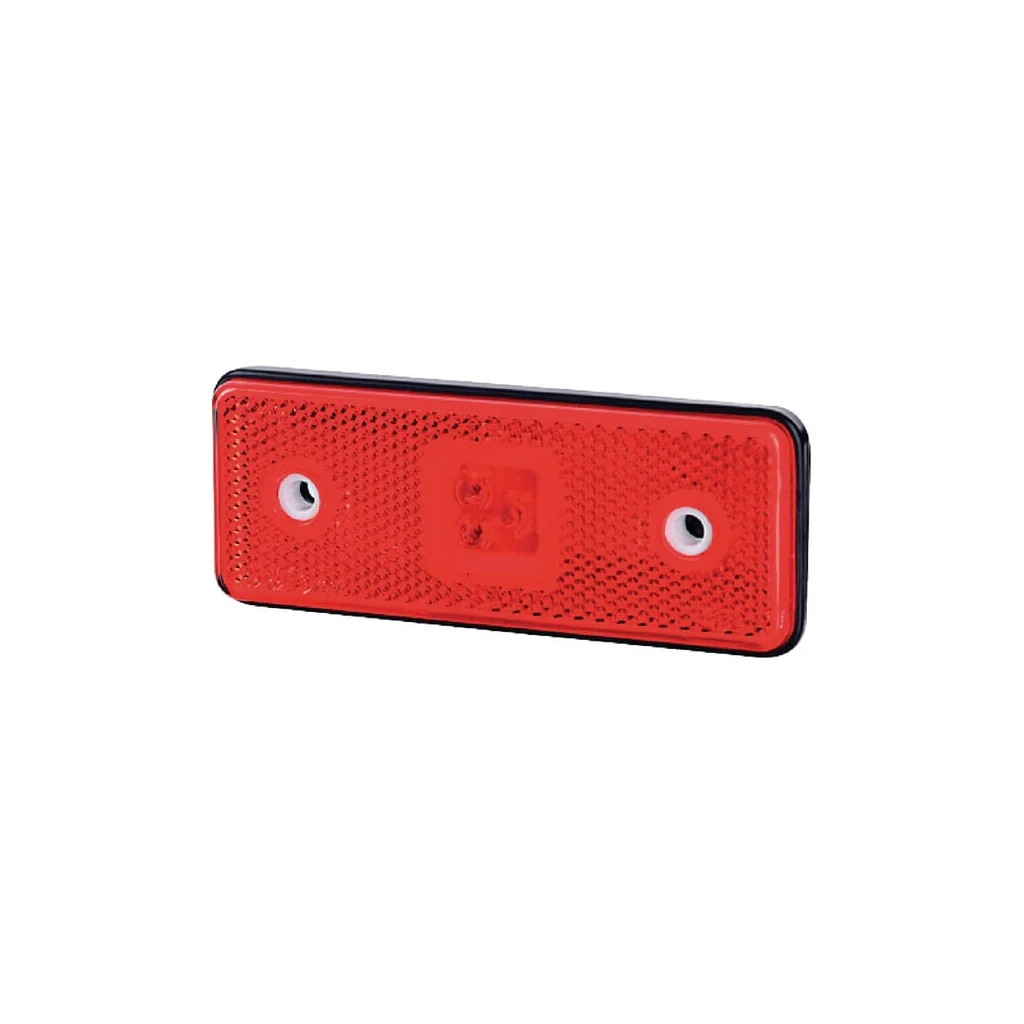 Lumină de poziție LED, 0.4/0.7W, rectangulară, 12/24V, roșie, 112x45x11mm, 3 LED-uri, gopart LA35055