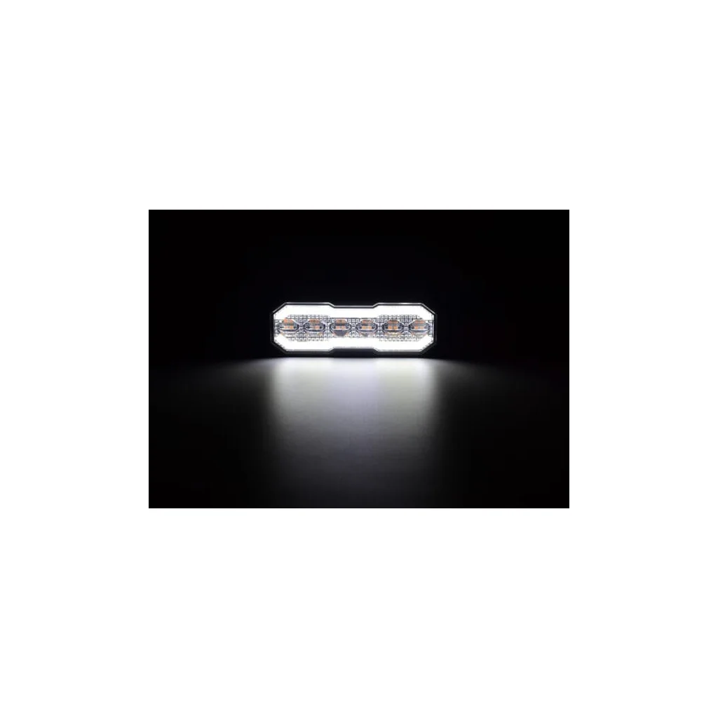 Lumină de avertizare intermitentă / lumină de poziție față LED, dreptunghiulară, 12/24V, portocaliu/alb, 129x41x14mm, 12/42 LED