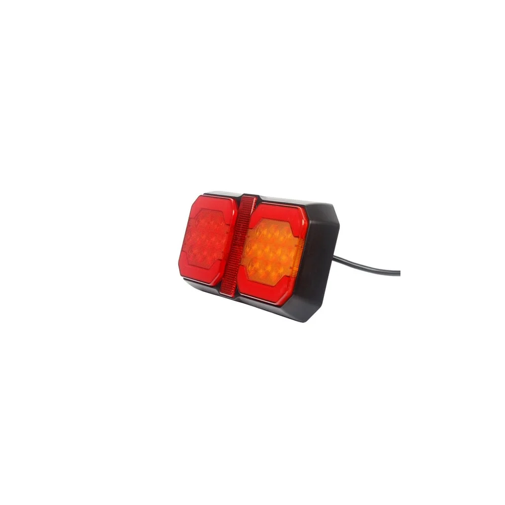 Lumină spate multifuncțională LED, 12-24V, 209x100x30mm, cablu 1.5m, portocaliu/roșu, LA40090