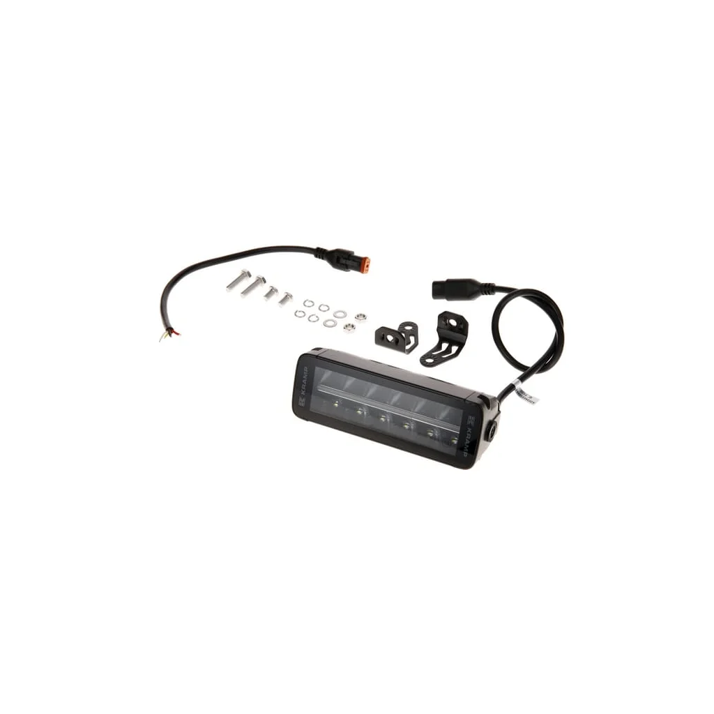 Lampă de lucru LED tip bară, 60W, 5040lm, dreptunghiulară, 12/24V, alb/portocaliu, 204x70x67mm mufă Deutsch, combo, drept, 12 LE