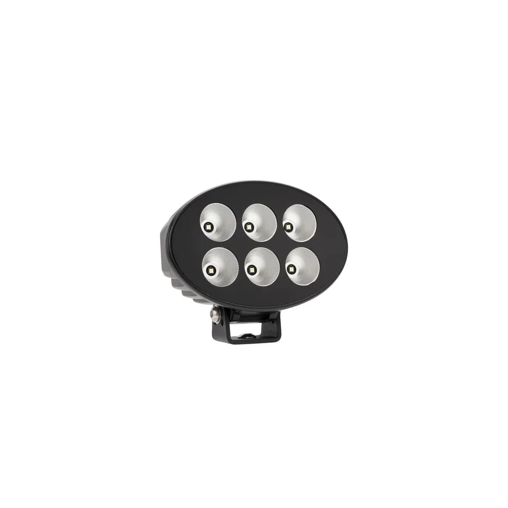 Lumină de lucru LED, 36W, 3500lm, ovală, 12/24V, 155x105x58mm, Flood, 6LED-uri, Serie neagră LA10622