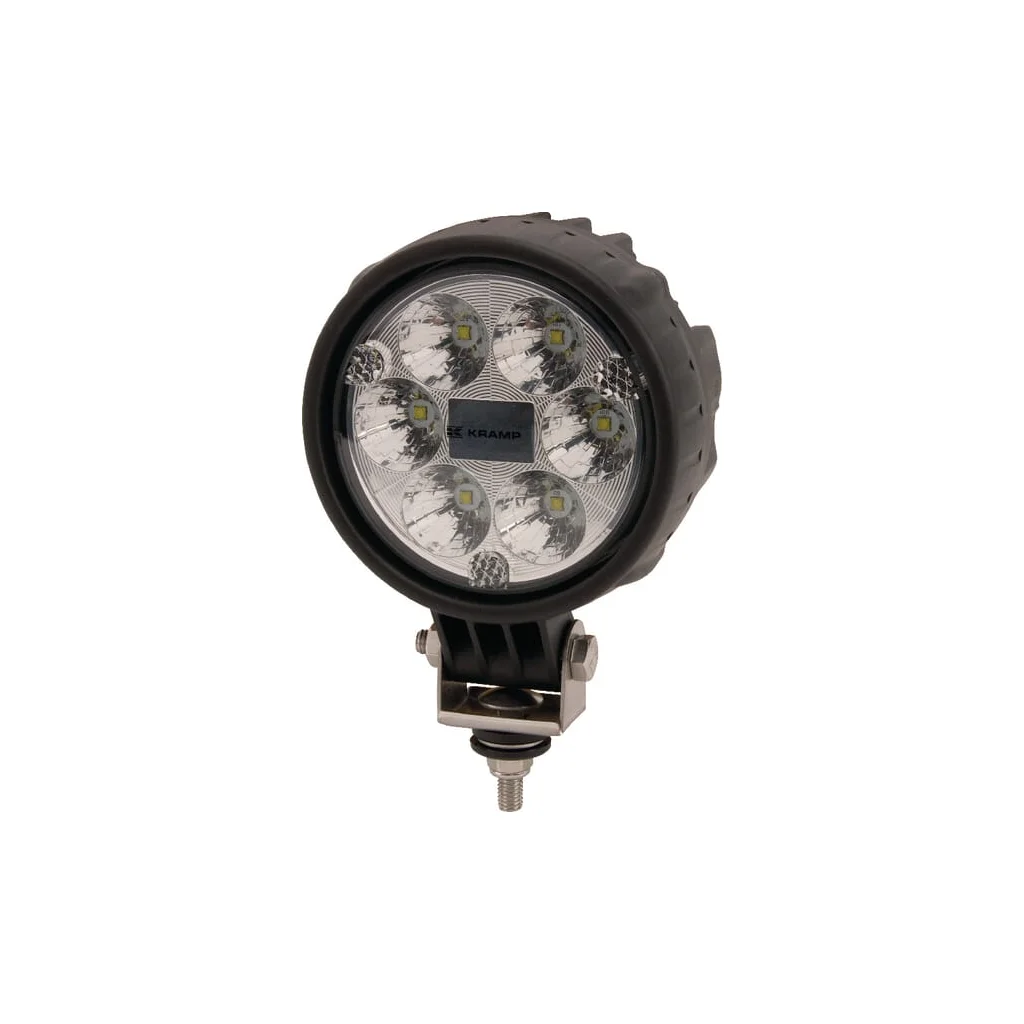 Lampă de lucru LED, 24W, 1500lm, rotundă, 10/30V, diametru 117mm, mufă Deutsch, lumină spot, 6 LED-uri LA10008