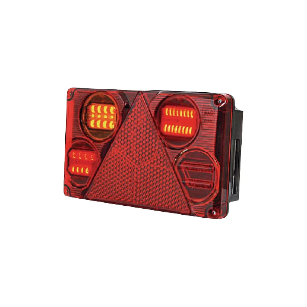 Lampă spate multifuncțională LED stânga dreptunghiulară 12-24V 232x142x59mm 5 poli LA40026