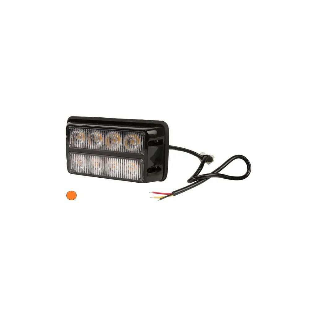 Lumină de avertizare LED, 24W, 12-24V, chihlimbar, cu șuruburi, 132x66x30mm, 8 LED-uri, LA20012