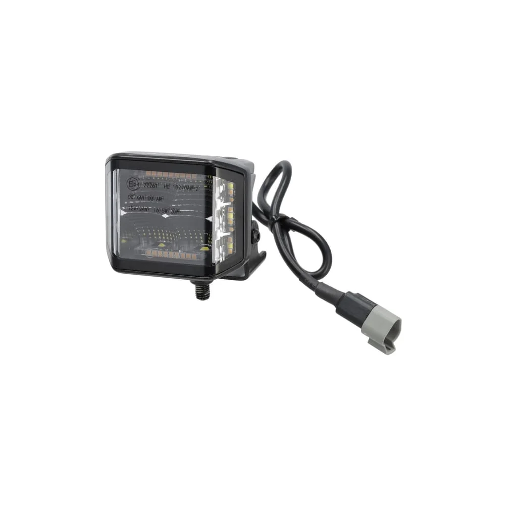 Lampă de lucru LED, 70W, 3100 lm, pătrat, 12/24V, alb/portocaliu, 53.7x75.5x32.3mm mufă Deutsch, Flood, 10LED-uri LA10612