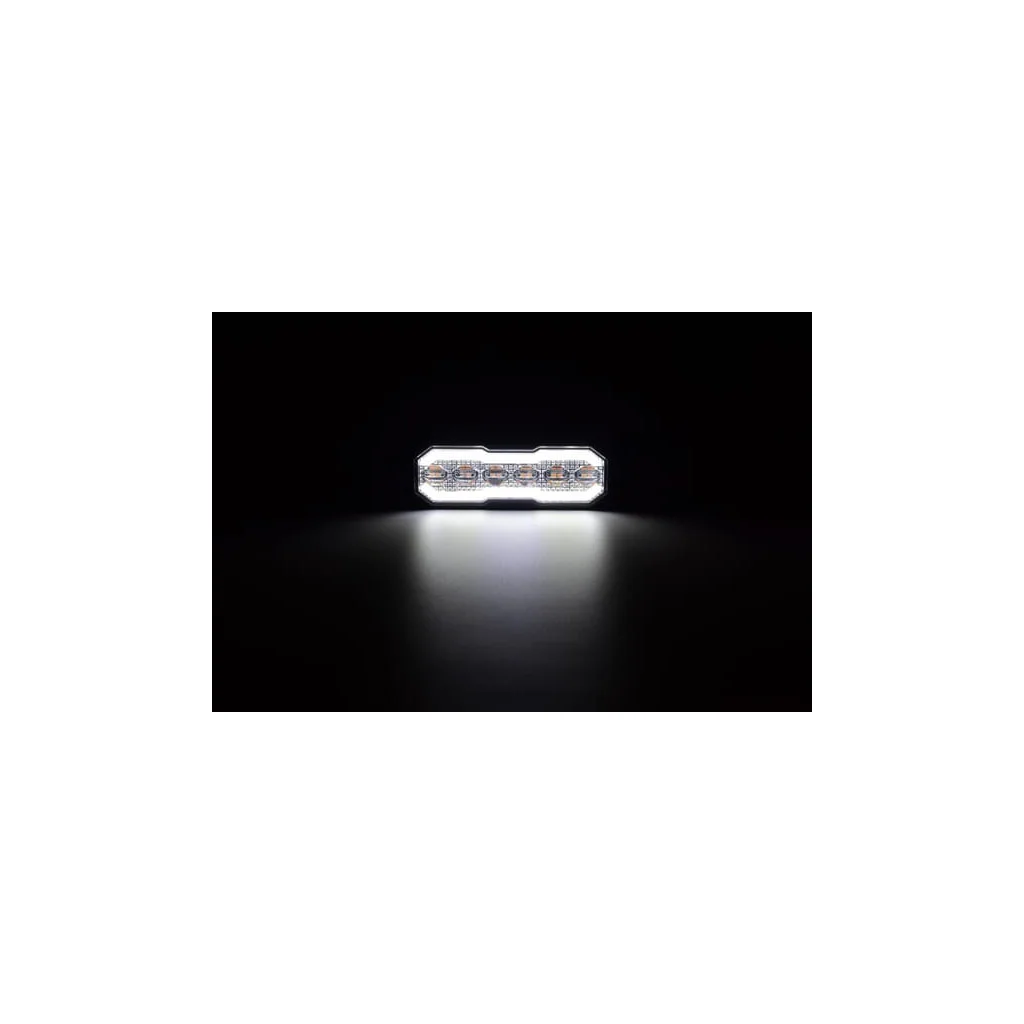 Lumină de avertizare intermitentă / lumină de mers înapoi LED, dreptunghiulară, 12/24V, portocaliu/alb, 129x41x14mm, 12/42 LED-u