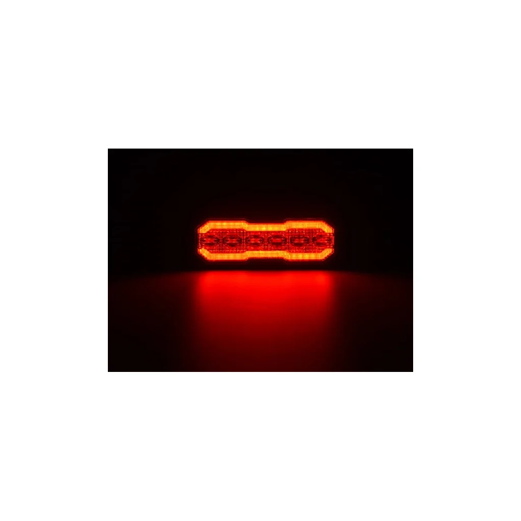Lumină de avertizare intermitentă / lumină de poziție spate LED, dreptunghiulară, 12/24V, portocaliu/roșu, 129x41x14mm, 12/42 LE