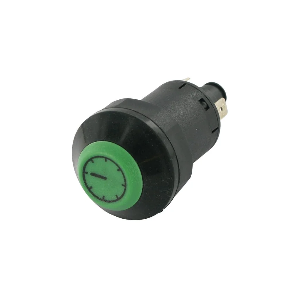 Comutator tip buton afișare ceas rotund verde 11215400PN