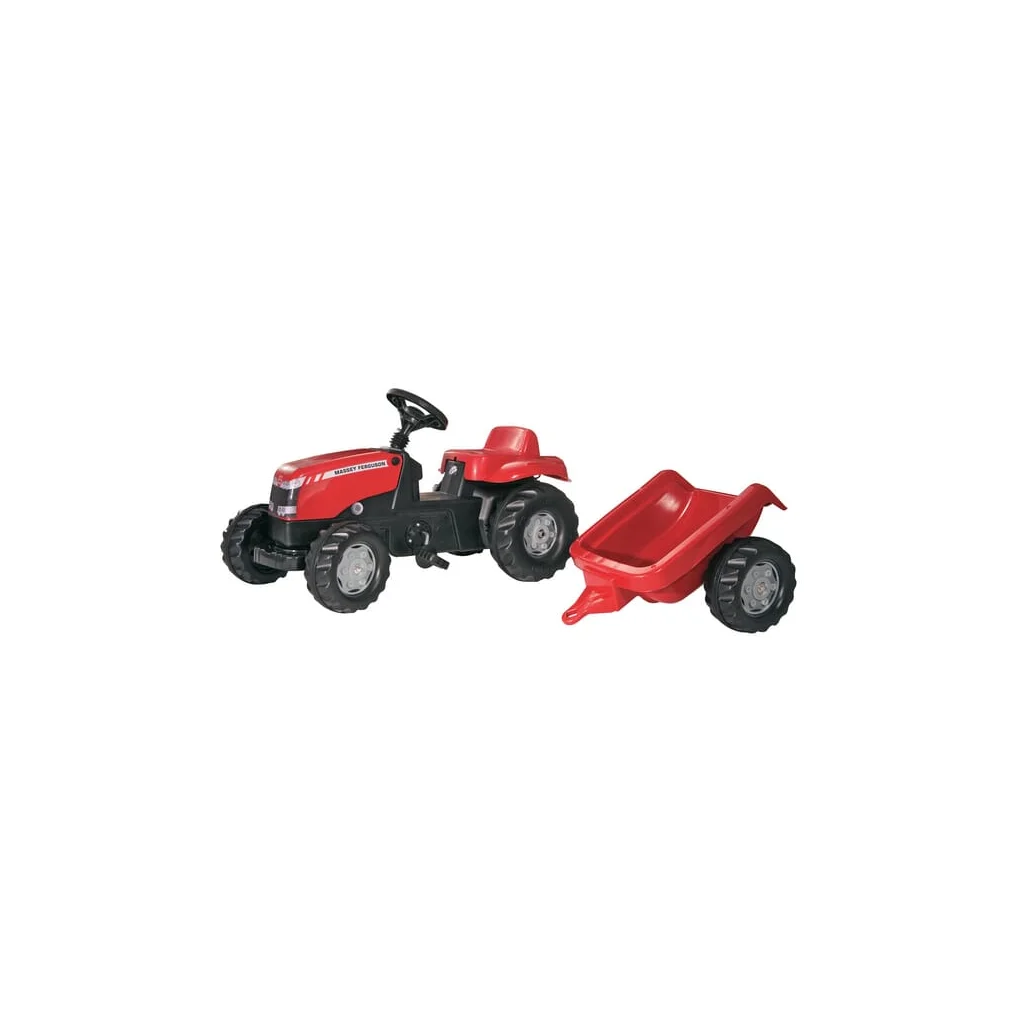 Tractor cu pedale Massey Ferguson și remorcă, RollyKid R01230