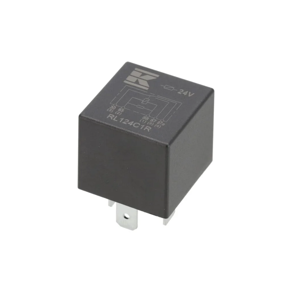Releu mini 24V, interschimbare, 30A/40A, cu rezistor, fără suport RL124C1R