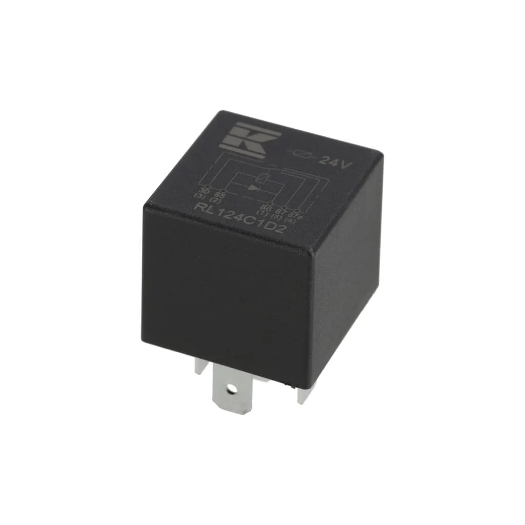 Releu mini 24V, interschimbare, 30A/40A, diodă, fără suport RL124C1D2