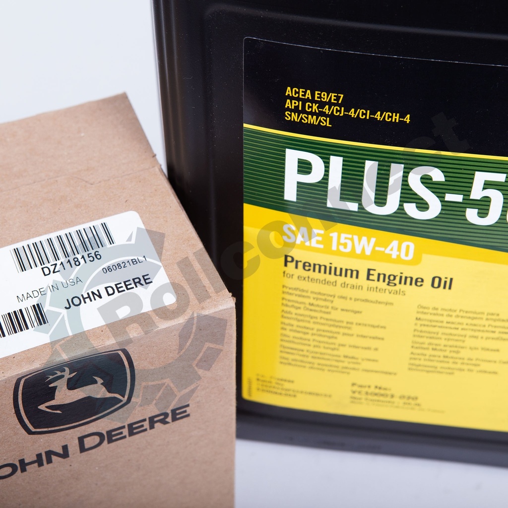 Pachet PROMO Ulei motor John Deere PLUS-50 II 15W-40 și filtru ulei DZ118156