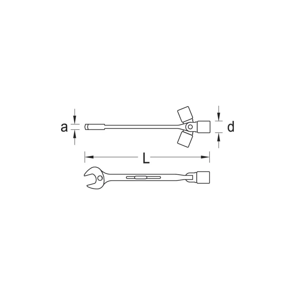 Cheie fixă combinată cu tubulară articulată 10mm L=179mm Gedore SL53410