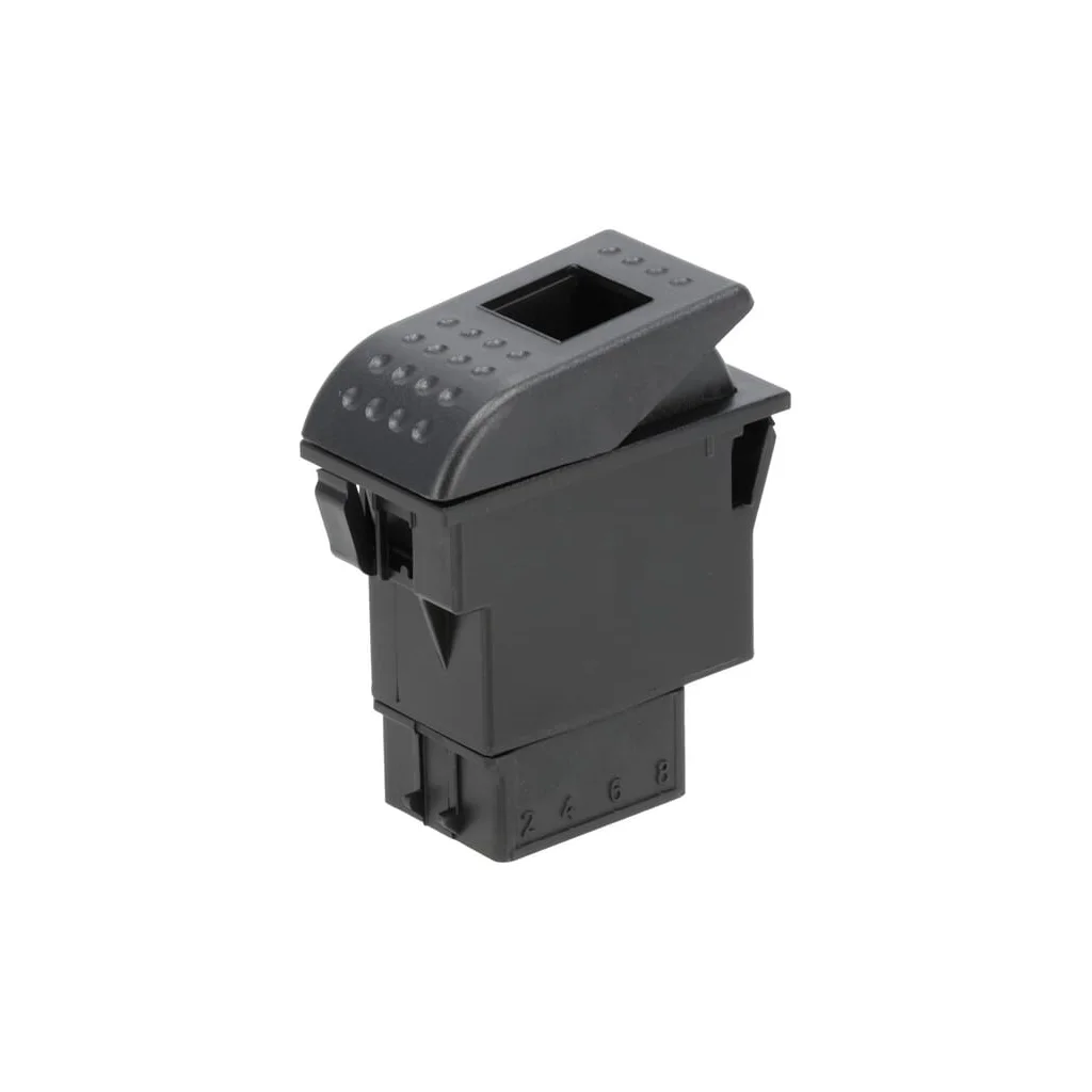 Comutator basculant, (I)-0-II, 8 pini, funcție iluminare, cu bec SW10029KR
