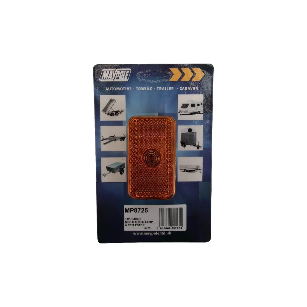 Lampă de semnalizare, dreptunghiulară, 12V, chihlimbar, cu șuruburi TOR4524