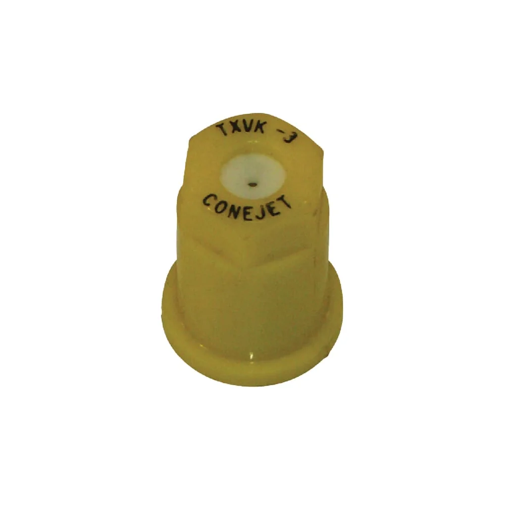 Duză conică goală TXVK 80° 02 galbenă din material ceramic TeeJet TXVK3