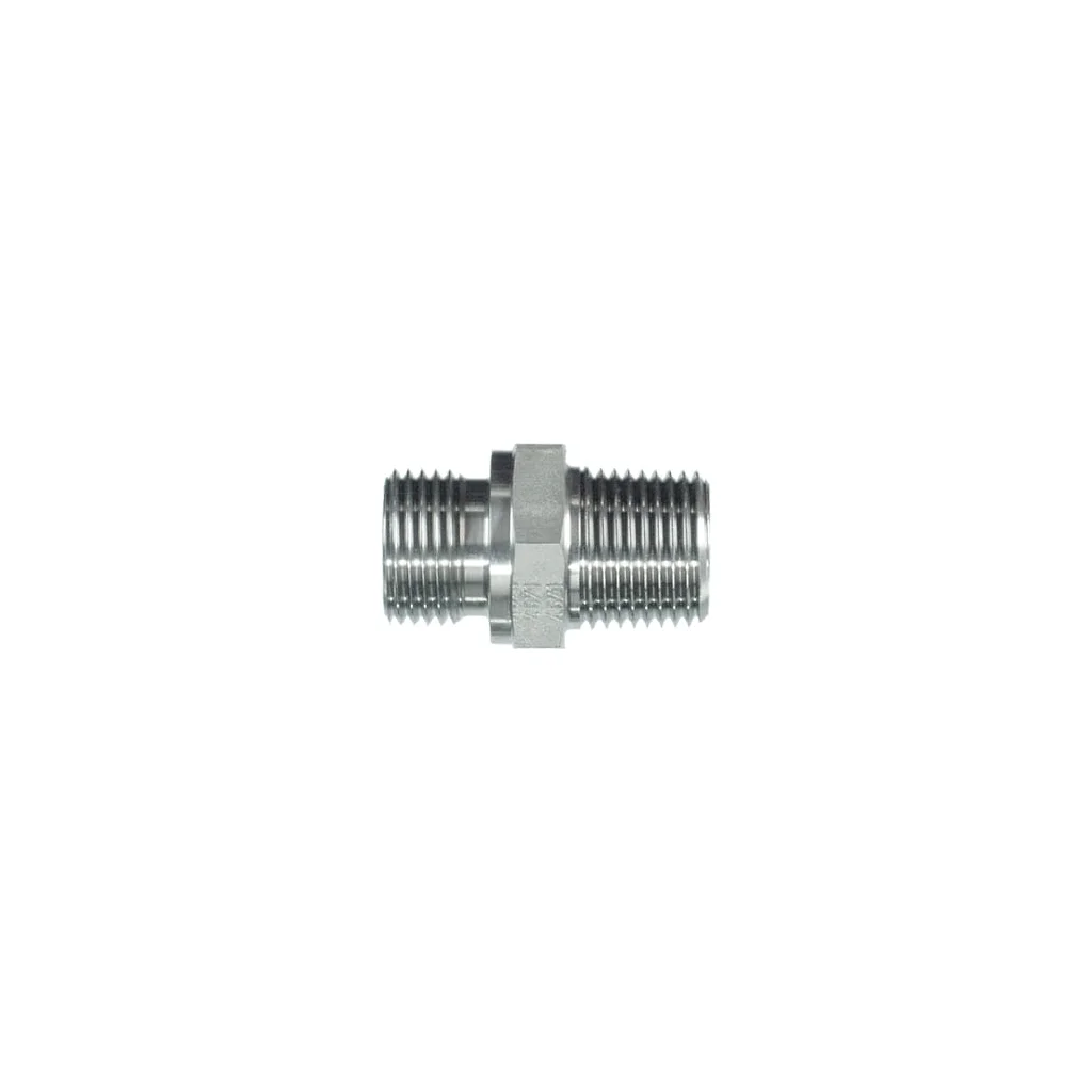 Adaptor drept tată 1/4" BSP x 3/8" NPT SS VNBN0406SS