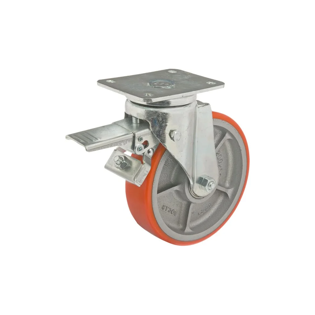 Rolă pivotantă diametru 200x50mm cu frână suport 140x110mm sarcină 830kg Ro-Carr WH700P200