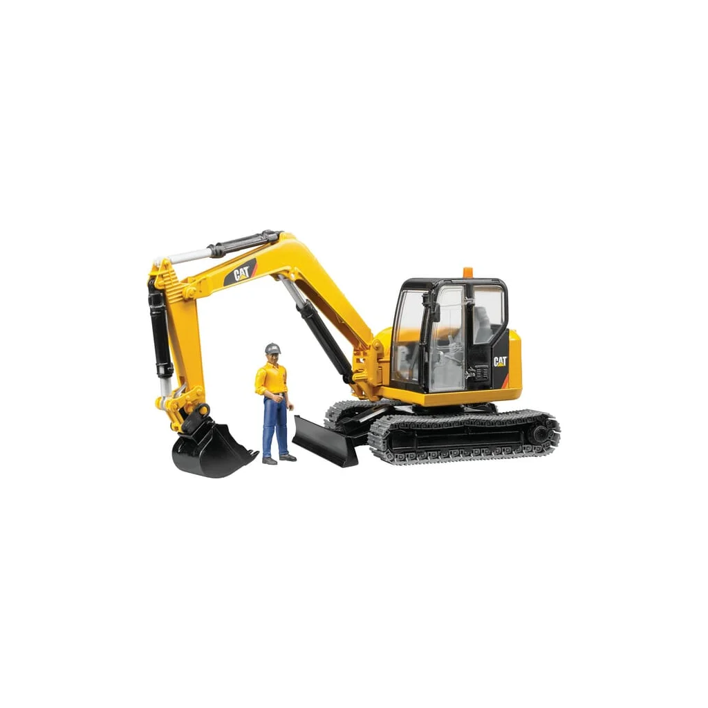 Excavator mini cu șenile CAT cu muncitor