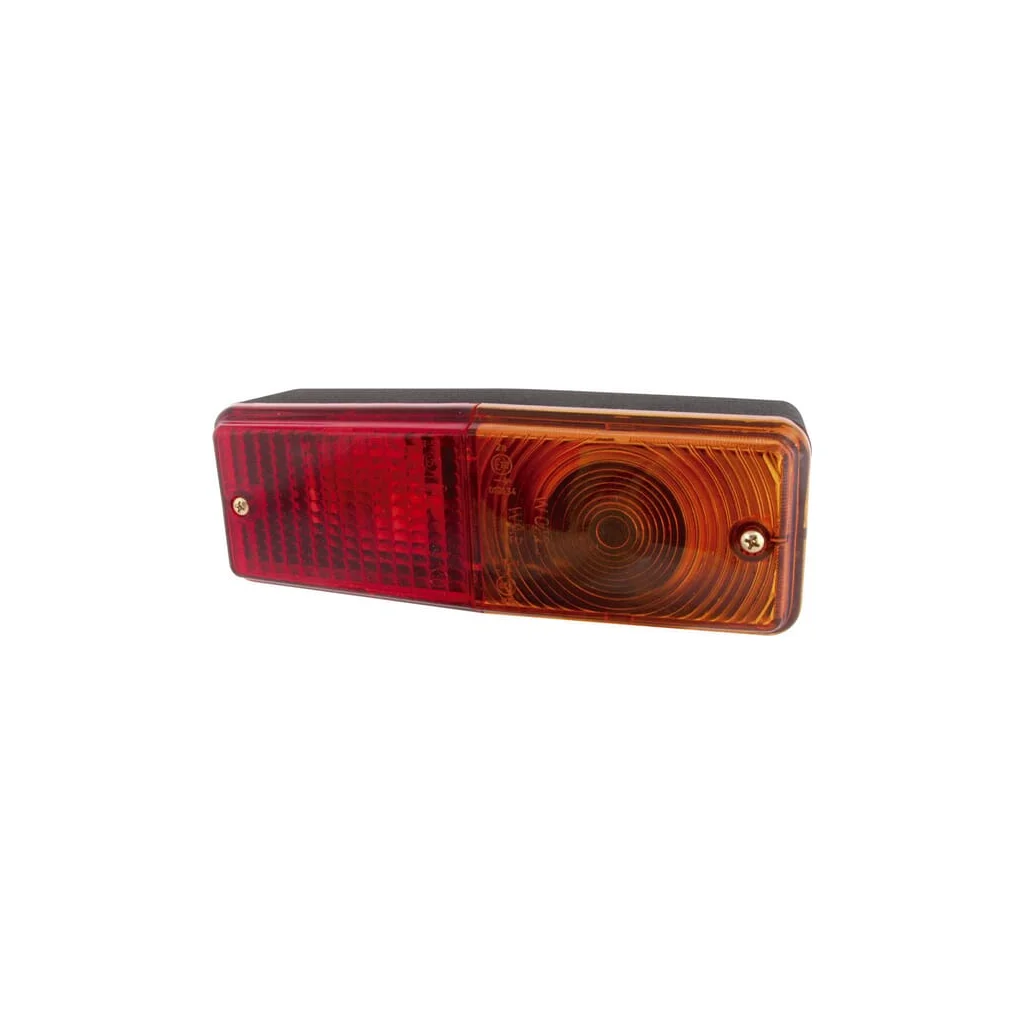 Lampă spate dreptunghiulară 12-24V galben/roșu cu șurub 200x70mm Waś 1400681300