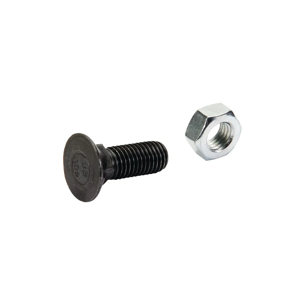 Șurub plug cap plat înecat gât pătrat cu piuliță DIN608 M14x40mm VK 1440VK