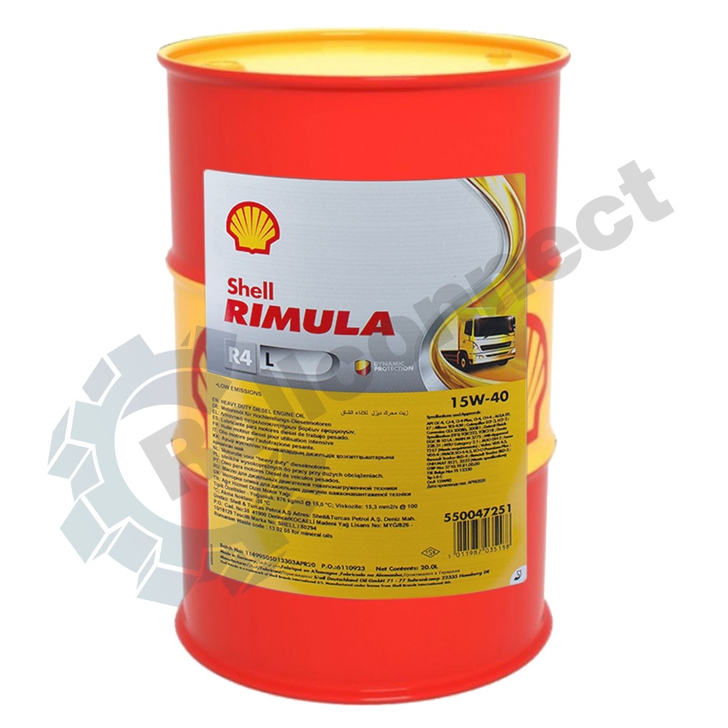 Shell Rimula R4 L 15W-40, 209L, Diesel Heavy Duty