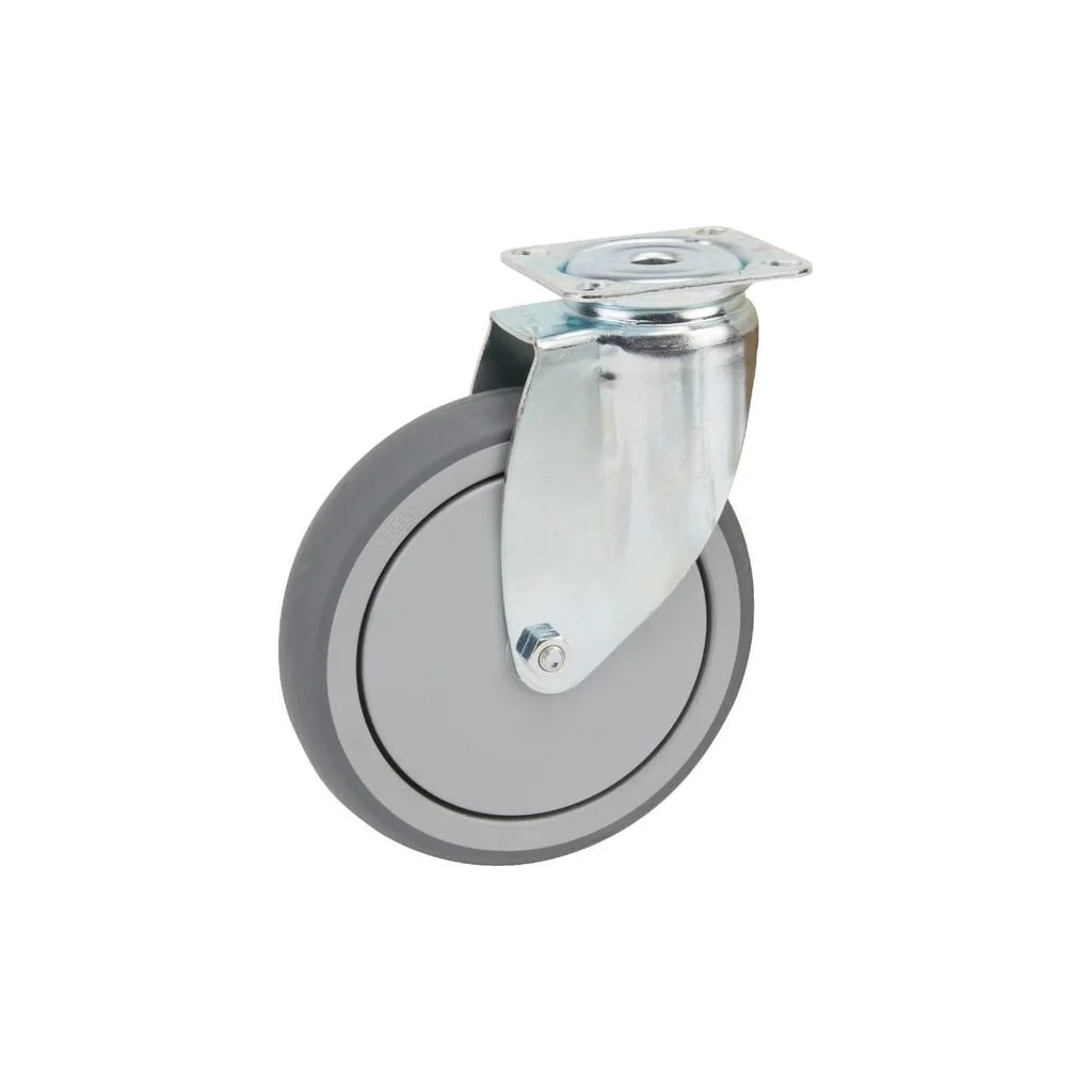 Roată pivotantă cu rolă cauciuc diametru 125x32mm fiting 77x67mm sarcină 100kg Tente 2470PJP125P50