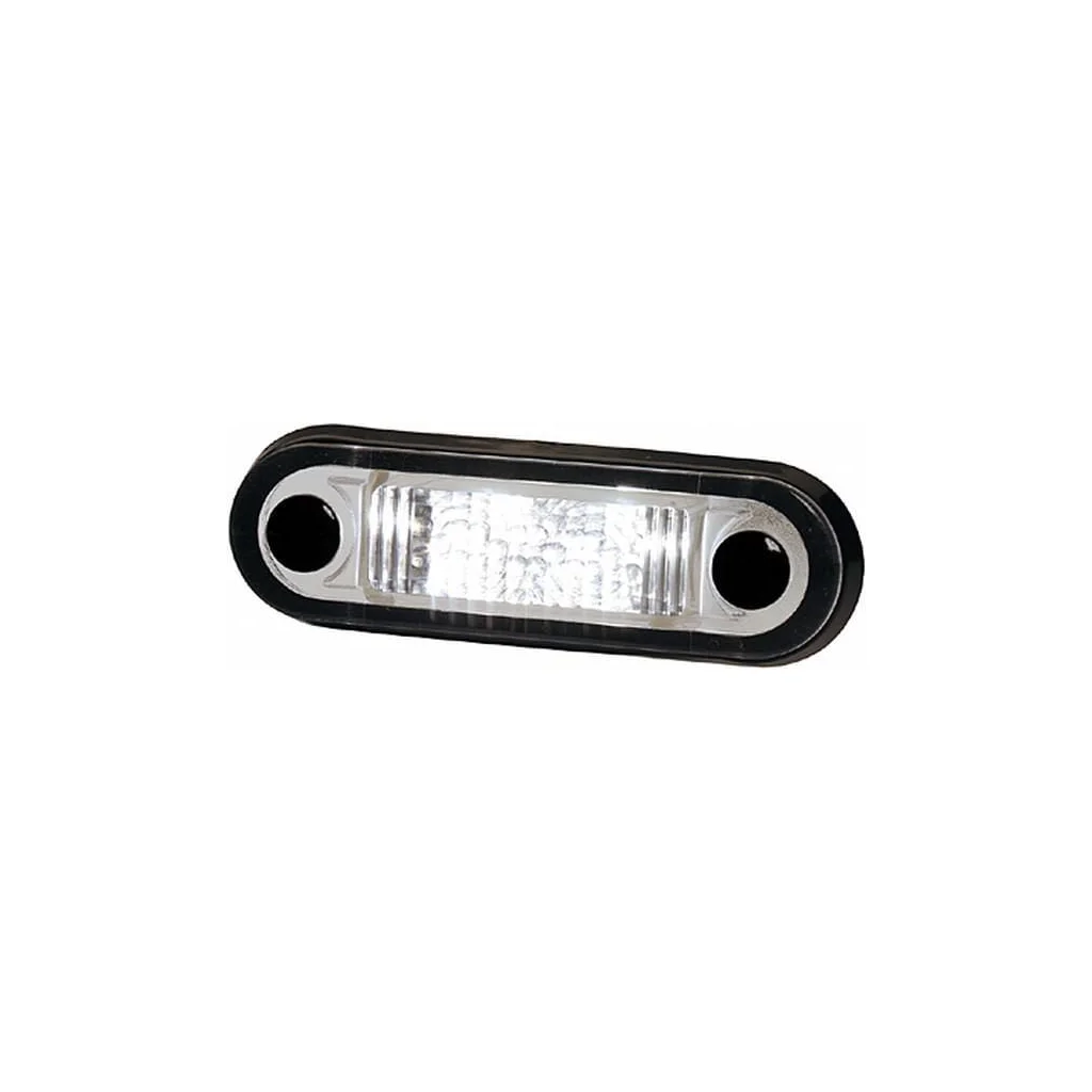Lumină de poziție LED, 0.50W, rectangulară, 12/24V, albă, prindere cu șurub, 84x2 LED-uri, Hella 2XT959510427