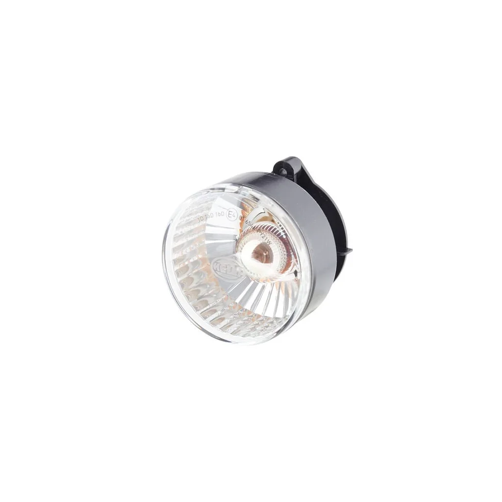 Lumină indicatoare 21W, rotundă, 12V, transparent/galben, carcasă: argintie, prindere cu șurub, diametru 66mm, mufă AMP, Hella 2
