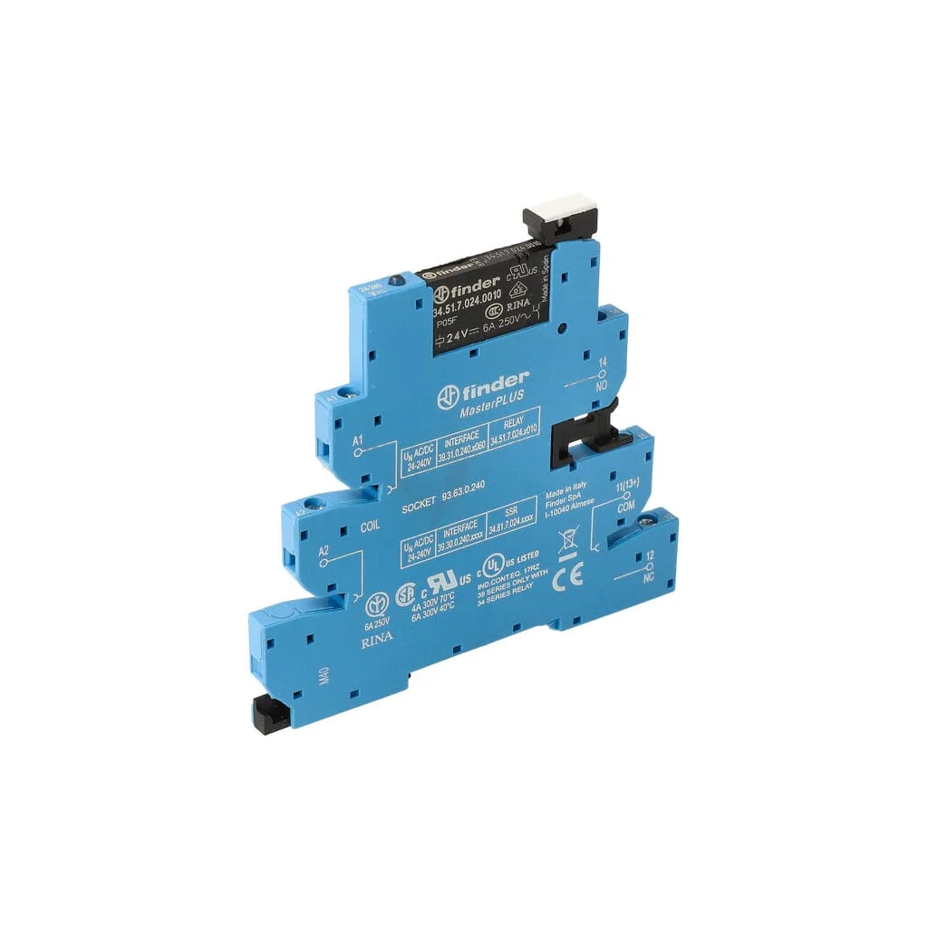 Interfață releu Mod. (EMR)MasterPLUS Șurub.6,2mm.1CO 6A/24.240V UC/AgNi 393102400060