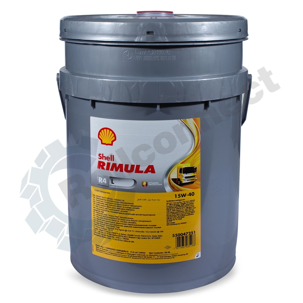 Ulei motor Shell Rimula R4 L 15W-40, 20L, Diesel Heavy Duty
