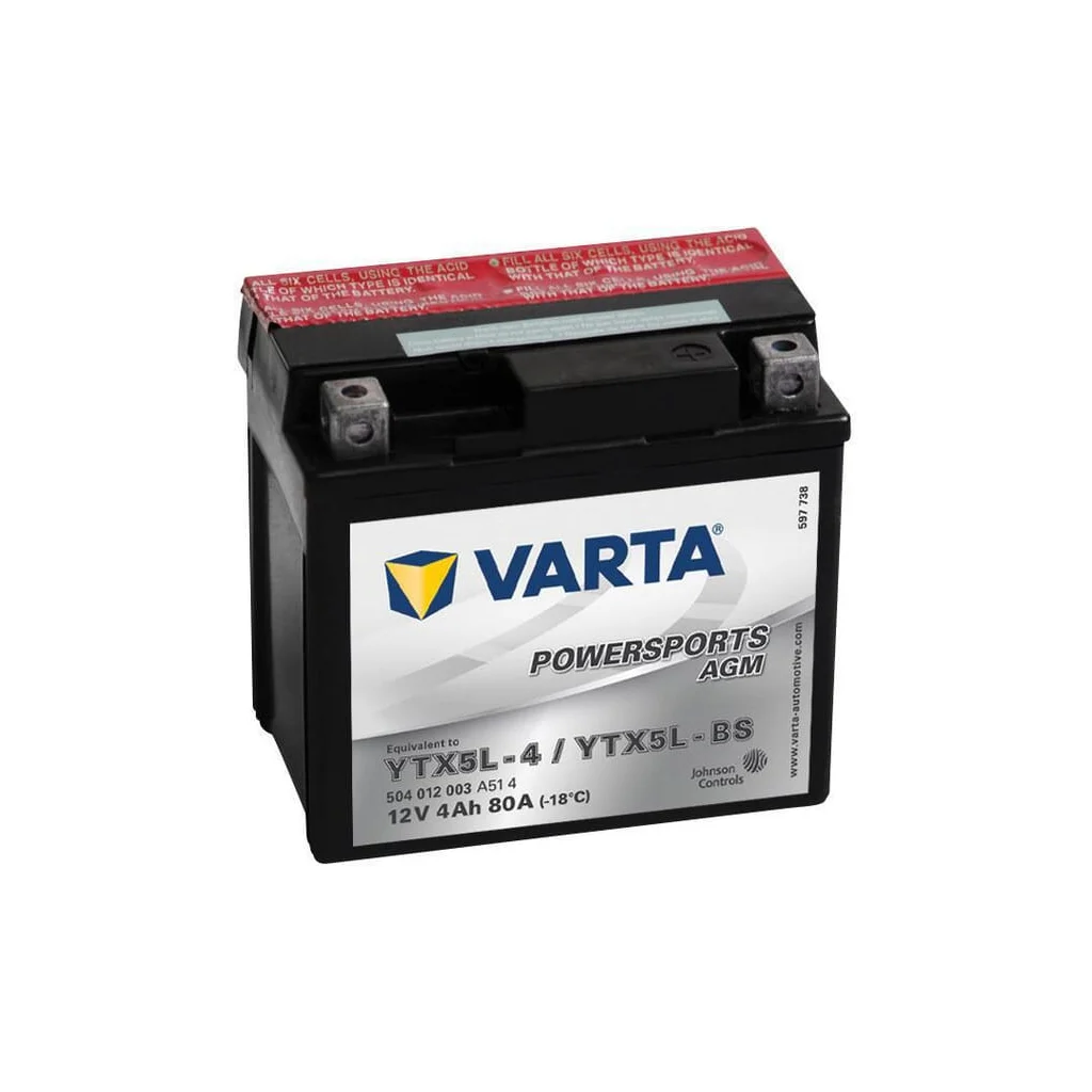 Baterie 12V 4Ah 80A AGM Powersports VARTA 504012008I314PS