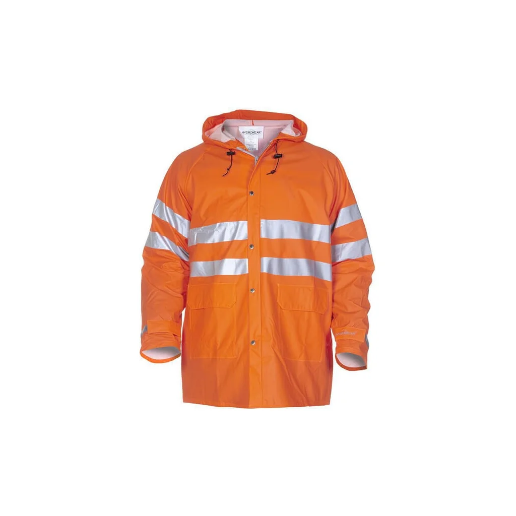 Jachetă ploaie cu glugă reflectorizantă Hi-vis portocalie L EU:52-54 Hydrosoft Valencia Hydrowear 015757FOL